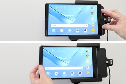 Brodit Aktiv hållare med USB-kabel och cigg-adapter, Huawei MediaPad M5 8.4 
