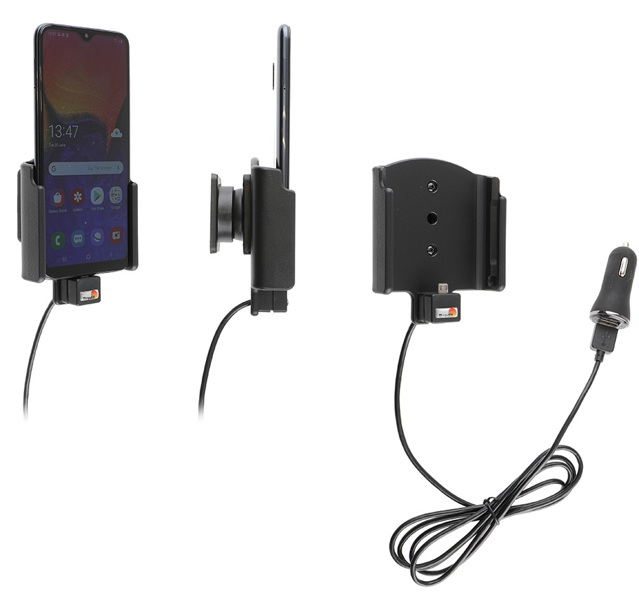 Brodit Aktiv hållare med USB-kabel och cigg-adapter, Samsung Galaxy A10 (SM-A105) 