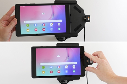 Brodit Aktiv hållare med USB-kabel och cigg-adapter, Samsung Galaxy Tab A 8.0 (2019 SM-T290/SM-T295) 