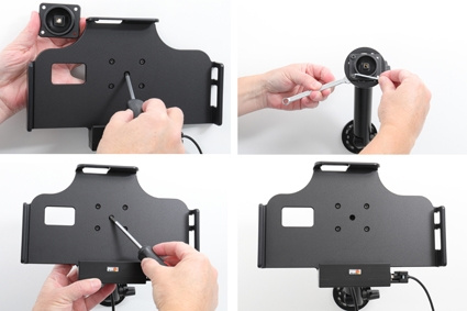 Brodit Aktiv hållare med USB-kabel och cigg-adapter, Samsung Galaxy Tab Active 2 SM-T390/SM-T395/3 SM-T570/SM-T575