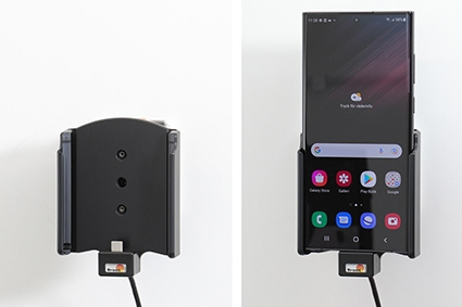 Brodit Aktiv hållare med USB-kabel och cigg-adapter, Samsung Galaxy S22 Ultra 5G (SM-S908B/SM-S908B/DS) 