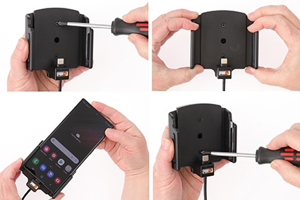 Brodit Aktiv hållare med USB-kabel och cigg-adapter, Samsung Galaxy S22 Ultra 5G (SM-S908B/SM-S908B/DS) 