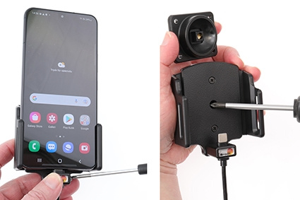 Brodit Aktiv hållare med USB-kabel och cigg-adapter, Samsung Galaxy S22 5G SM-S901B/SM-S901B/DS 