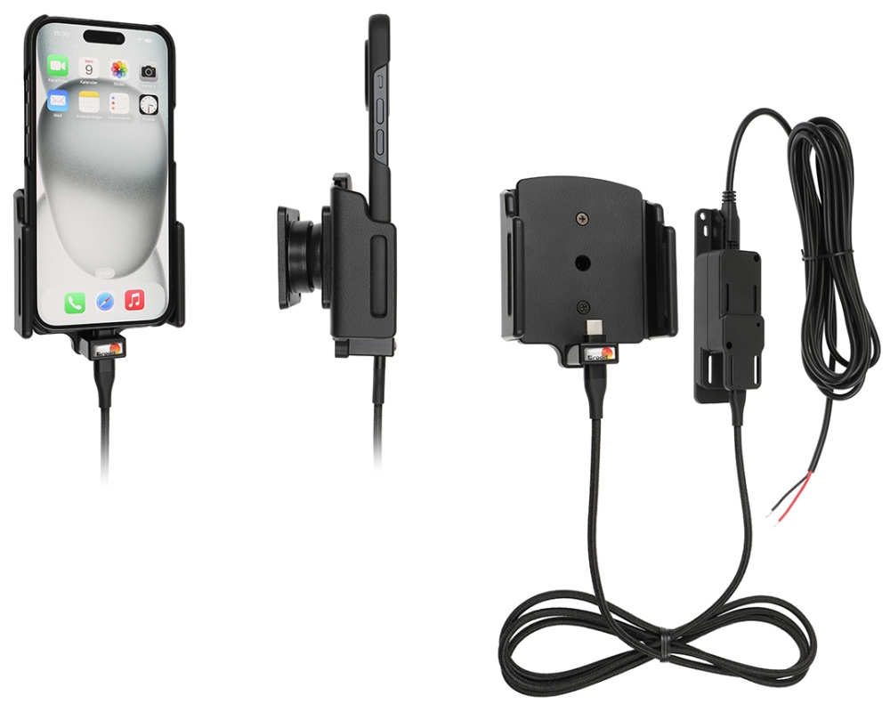 Brodit Aktiv hållare för fast installation, Apple iPhone 15/15 Pro/16/16 Pro/16e