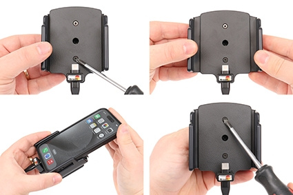 Brodit Aktiv hållare för fast installation, Apple iPhone 15/15 Pro/16/16 Pro/16e