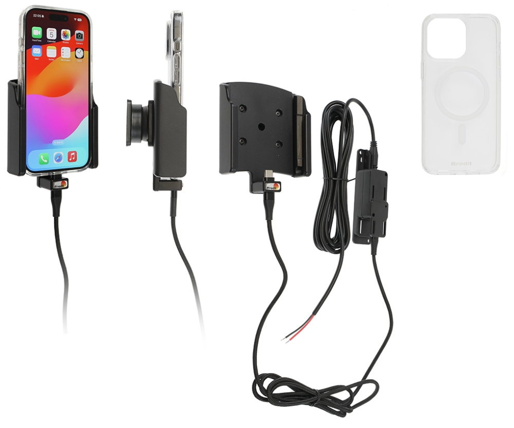 Brodit Mobilskal med Aktiv hållare för fast installation, Apple iPhone 15 Pro 