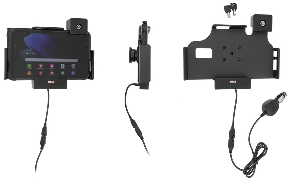 Brodit Hållare med nyckel-lås, Samsung Galaxy Tab Active 2 SM-T390/SM-T395/3 SM-T570/SM-T575/5 SM-X300/SM-X306B
