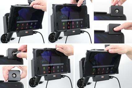 Brodit Hållare med fjäder-lås, Samsung Galaxy Tab Active 2 SM-T390/SM-T395/3 SM-T570/SM-T575