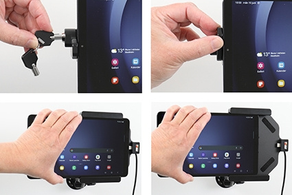 Brodit Hållare med nyckel-lås, Samsung Galaxy Tab A9 SM-X110/SM-X115 