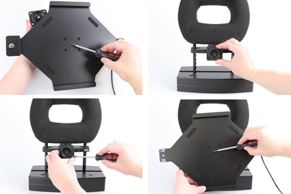 Brodit Hållare med nyckel-lås, Apple iPad Air 13 2024  (A2898, A2899, A2900)/Air 13 2025 M3 (A3268, A3268, A2371)/Pro 12,9 2018 (A1876, A1895, A1983, A2014)/Pro 12.9 2020 (A2069, A2232, A2229)/Pro 13 (A2925, A2926, A3007)