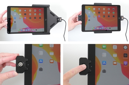 Brodit Hållare med nyckel-lås, Apple iPad 10.2 7th Gen (A2197, A2198, A2200)/8th Gen (A2428, A2429, A2430, A2270)/9th Gen (A2602, A2603, A2604, A2605)