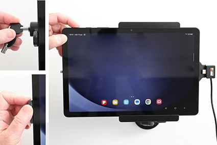 Brodit Hållare med nyckel-lås, Samsung Galaxy Tab A9+ 11 SM-X210/SM-X215 LTE/SM-X216 5G 