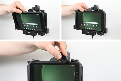 Brodit Hållare med fjäder-lås, Samsung Galaxy Tab Active 3 SM-T570/SM-T575/5 SM-X300/SM-X306B