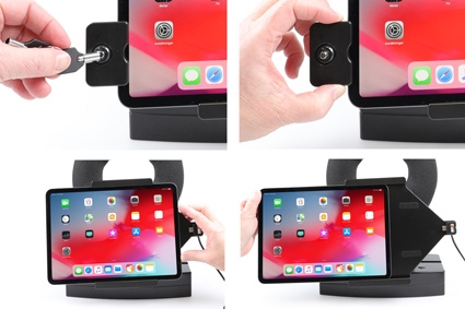 Brodit Hållare med nyckel-lås, Apple iPad Air 11 (A2902, A2903, A2904)/Air 11 2025 M3 (A3266, A3267, A2370)/Air 4th Gen (A2072, A2316, A2324, A2325)/Air 5th Gen (A2588, A2589, A2591)/Pro 11 2018 (A1980, A2013, A1934, A1979)/Pro 11 2020 2nd Generation  (A2