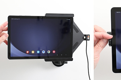 Brodit Hållare med fjäder-lås, Samsung Galaxy Tab A9+ 11 SM-X210/SM-X215 LTE/SM-X216 5G 