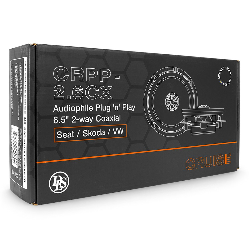 DLS Cruise CRPP-2.6CX, modellanpassad koaxialhögtalare till VW, SEAT & Skoda