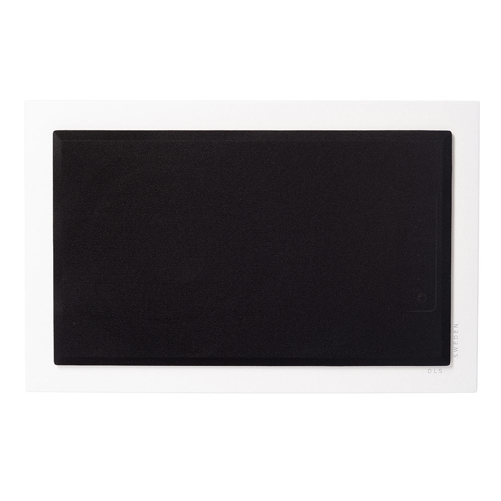 DLS Flatsub 8.2 vägghängningsbar aktiv subwoofer, mattvit