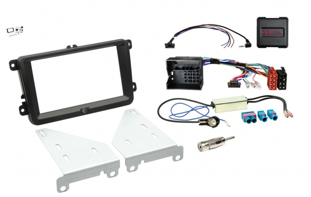 Installationskit Volkswagen Dubbel-DIN, svart