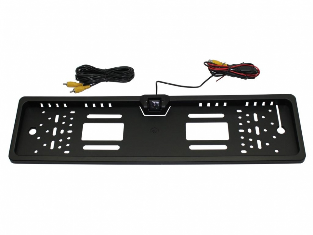 Nummerplåtshållare med backkamera och LED