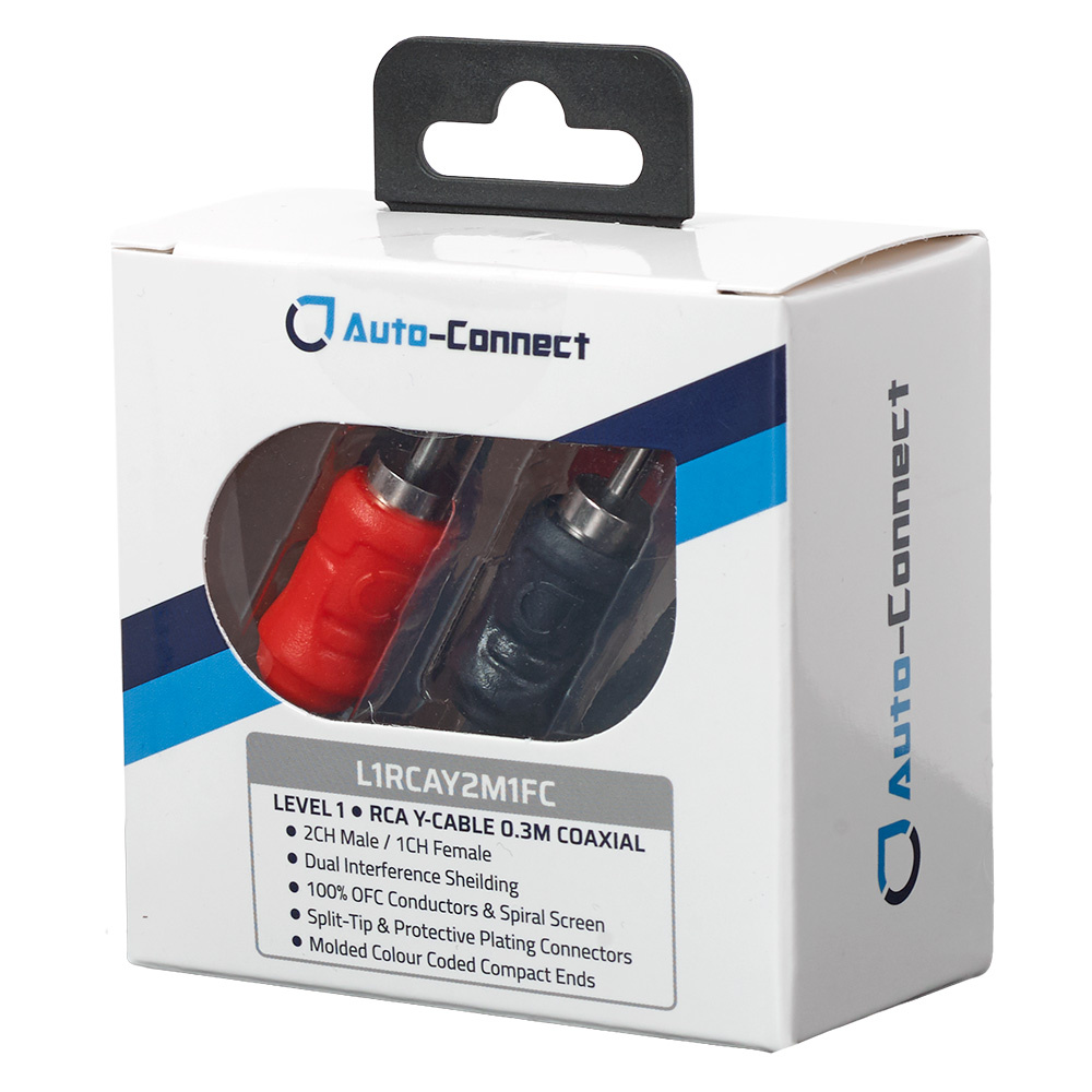 Auto-Connect koaxial Y-splitt lågnivå 2 hane-1 hona, Level 1