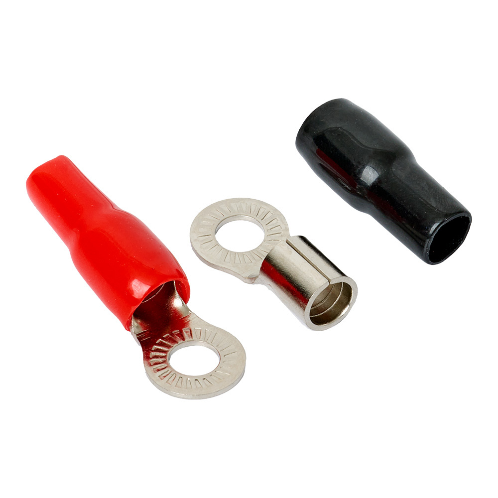 Auto-Connect röd och svart ringkabelsko M8, 21 mm²