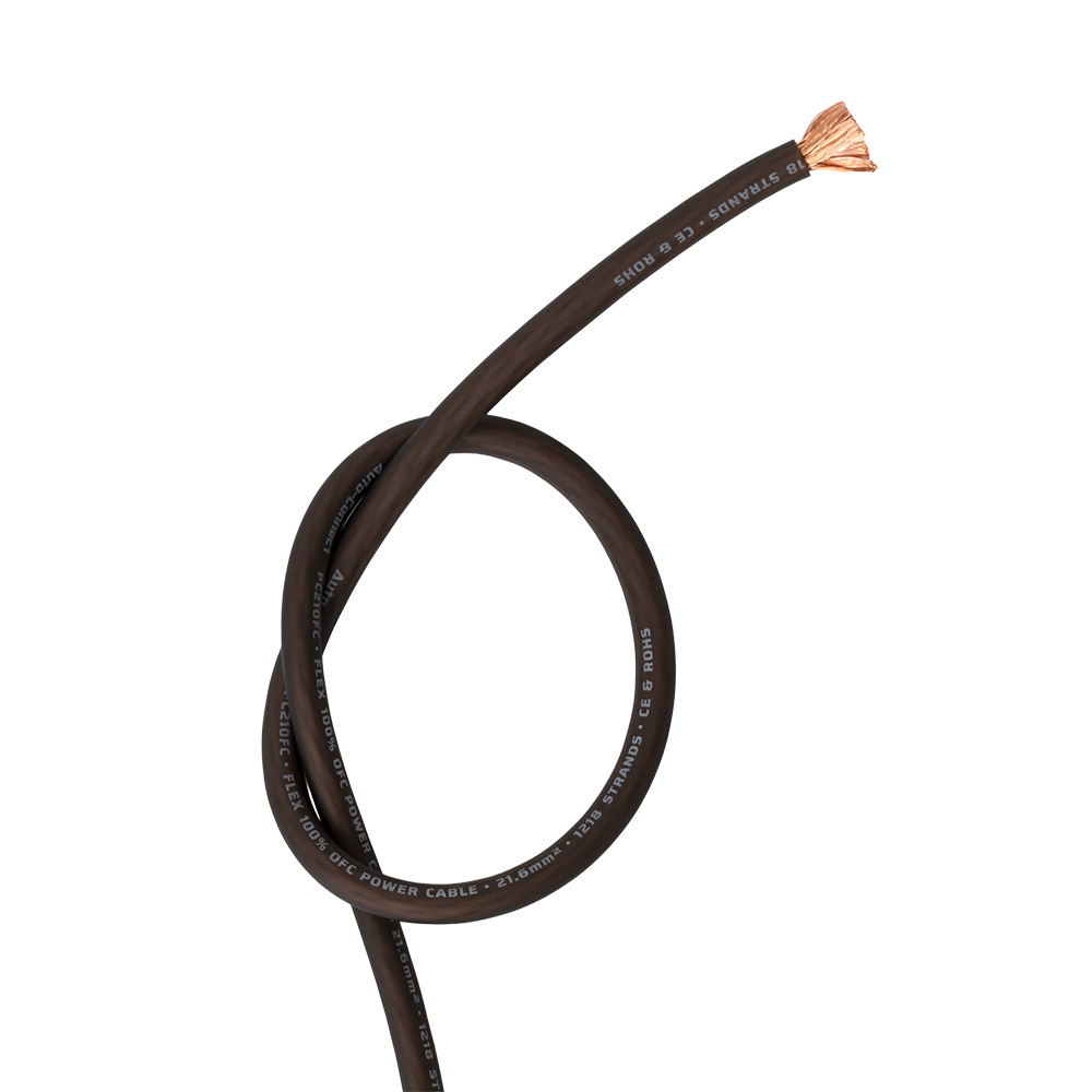 Auto-Connect svart strömkabel OFC 21.6mm², metervara