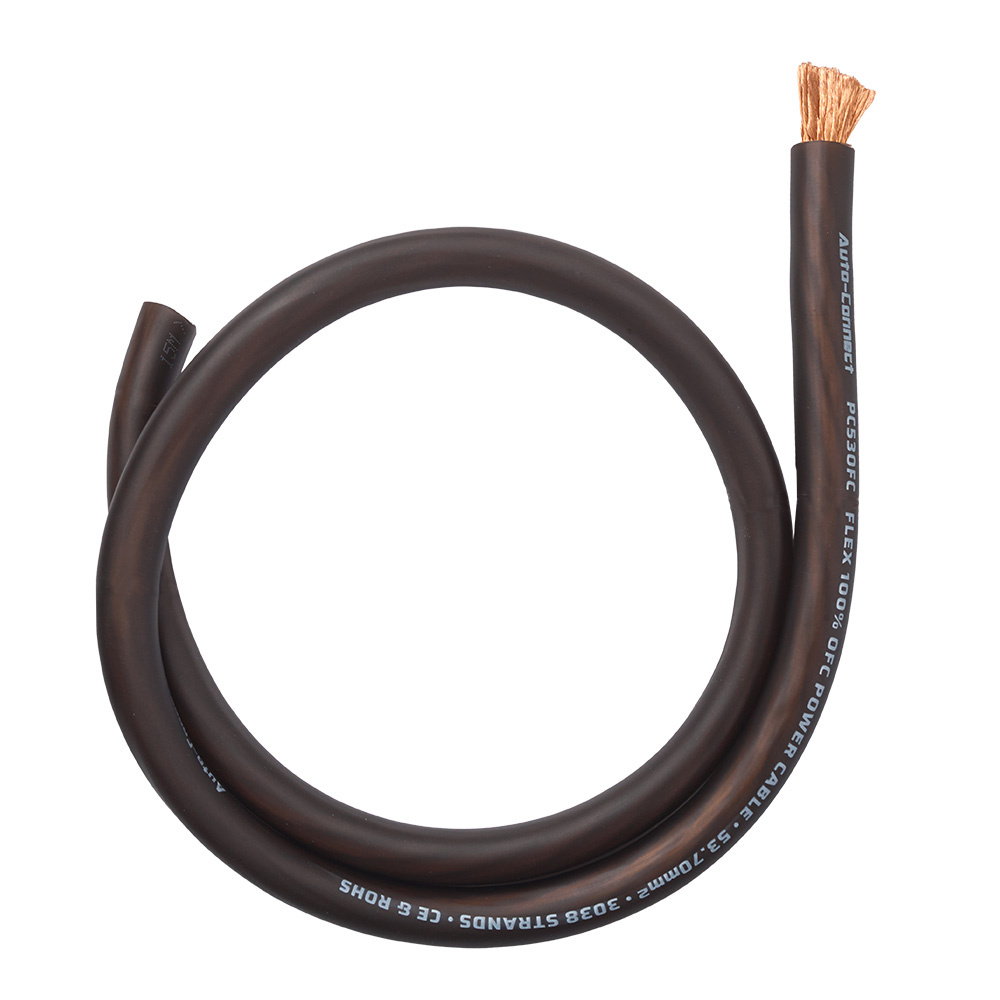 Auto-Connect svart strömkabel OFC 53.7mm², metervara