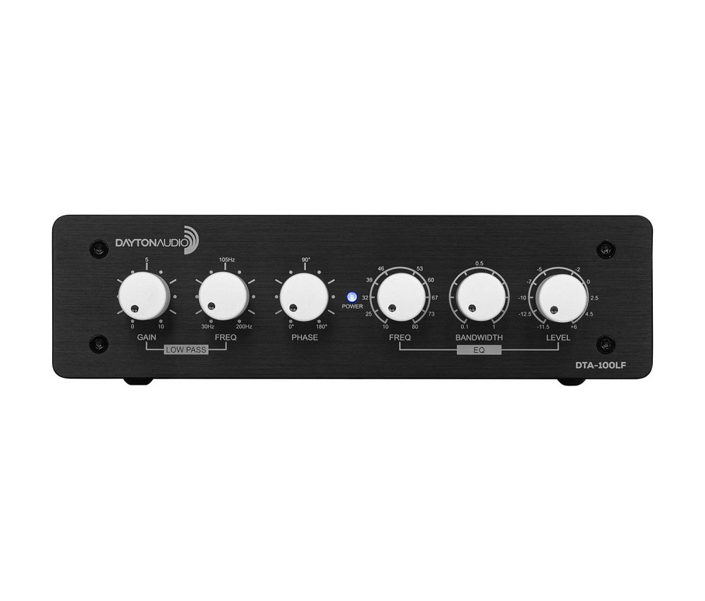 Dayton Audio DTA-100LF, förstärkare med lågpassfilter & EQ