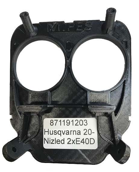 Husqvarna 2020-2023 3d printad Lamphållare Nizled 2xR40DRL eller E40D