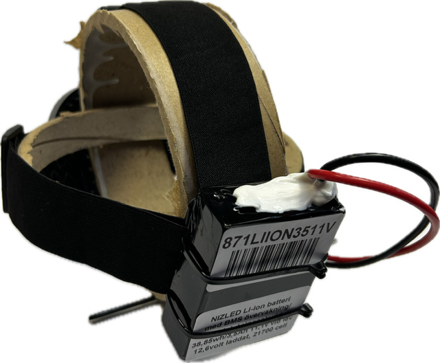 Pannbands-kit 1x60w med depåknapp på lampan LED li-ion 3,5 Ah