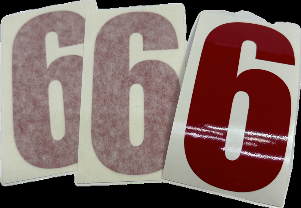 Nizled siffer dekal röd 6 10x5cm