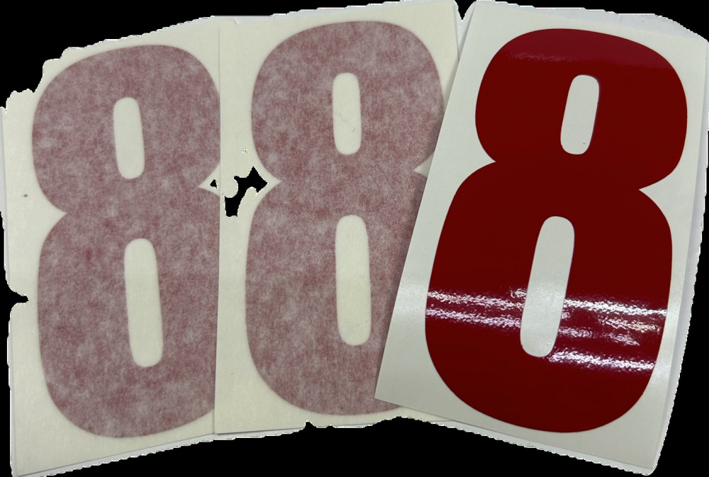 Nizled siffer dekal röd 8 10x5cm