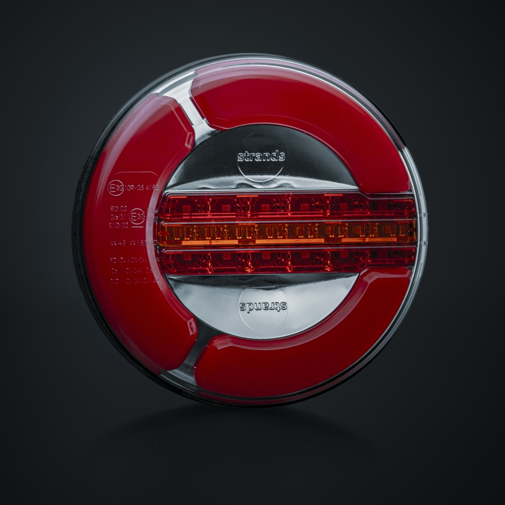 Strands Baklampa LED 3 Kammare 12-24V,142Mm Diameter. Bak/Broms/Dyn. Blinkers