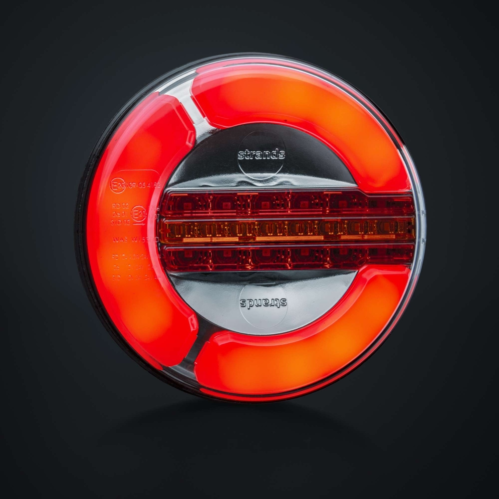 Strands Baklampa LED 3 Kammare 12-24V,142Mm Diameter. Bak/Broms/Dyn. Blinkers