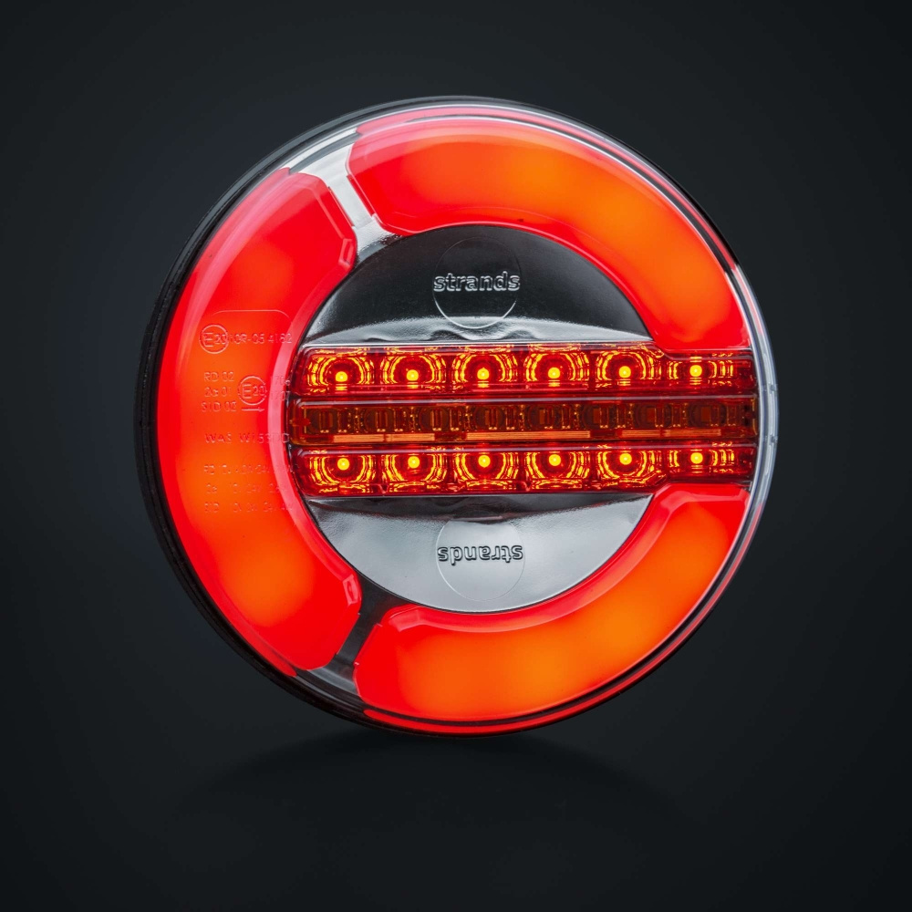 Strands Baklampa LED 3 Kammare 12-24V,142Mm Diameter. Bak/Broms/Dyn. Blinkers