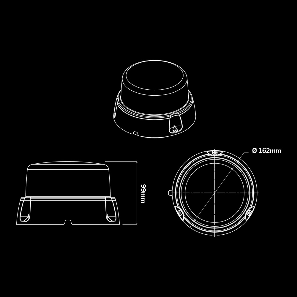 Strands Freedom Lighthouse XL Roterande Varningsljus Orange Lins