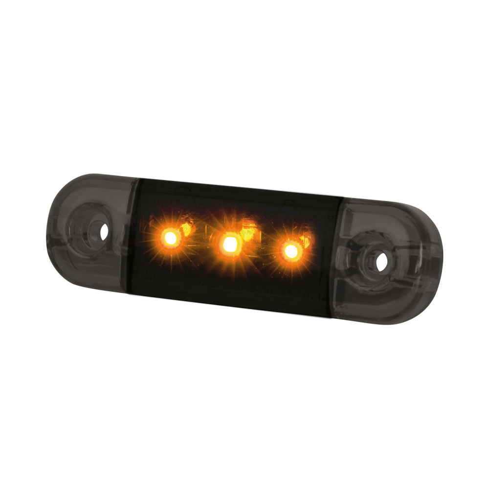 Strands Dark Knight Slim Sidomarkering 3 LED,Orange LED, Klart Glas