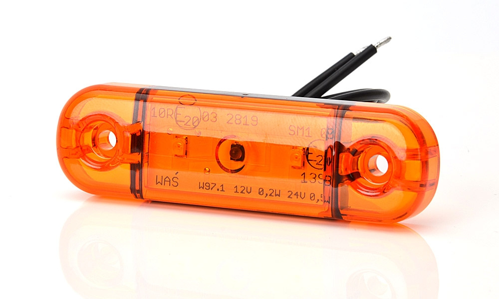 Strands Sidomarkering Slim Orange 3 LED,9-36V IP68. E-Märkt.