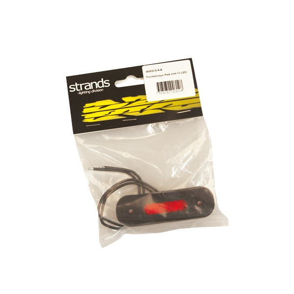 Strands Positionsljus Röd Slim 12 LED,9-36V IP68. E-Märkt.