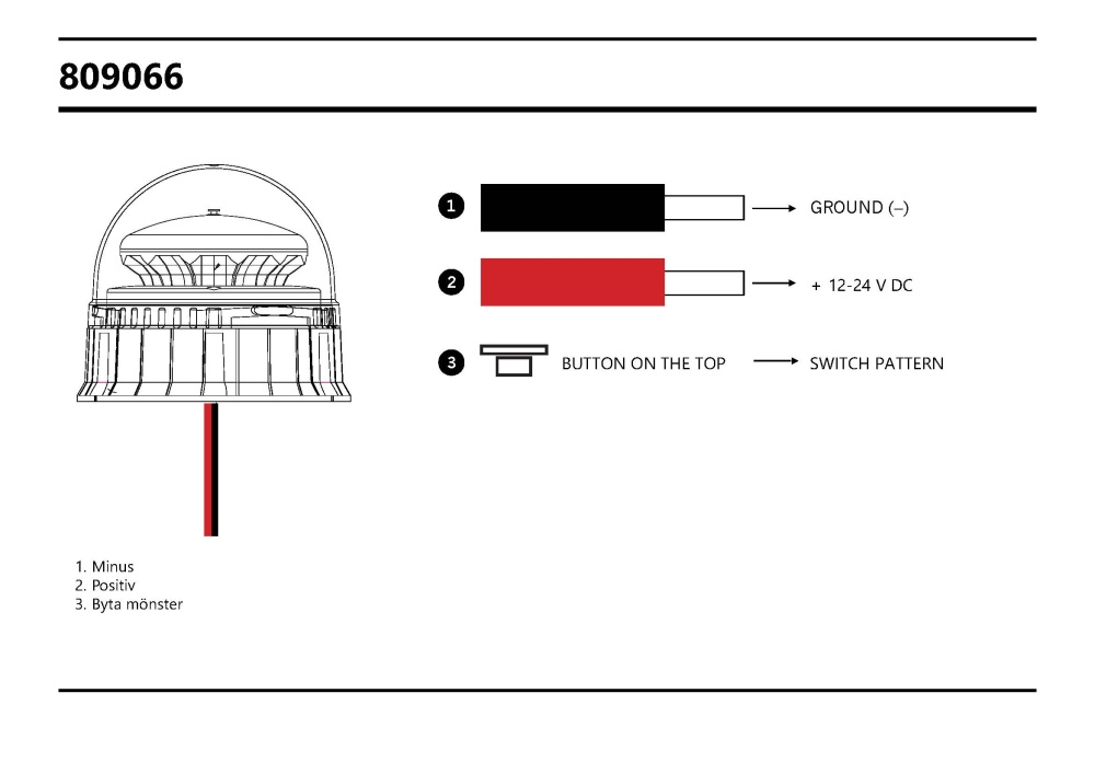 Strands Roterande Varningsljus LED Planmontage
