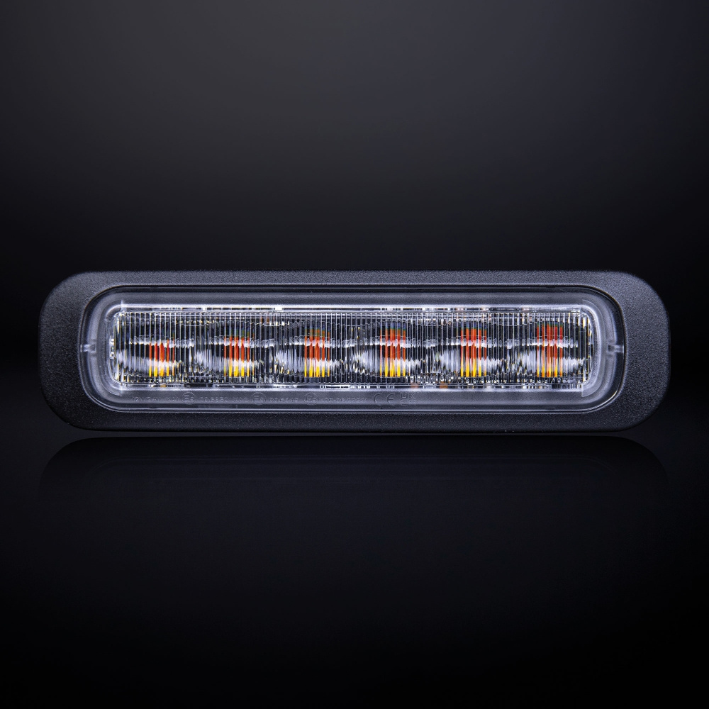 Strands Dark Knight Riktat Blixtljus Orange 6 LED Klart Lins