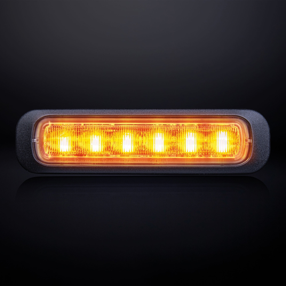 Strands Dark Knight Riktat Blixtljus Orange 6 LED Mörktonat Lins