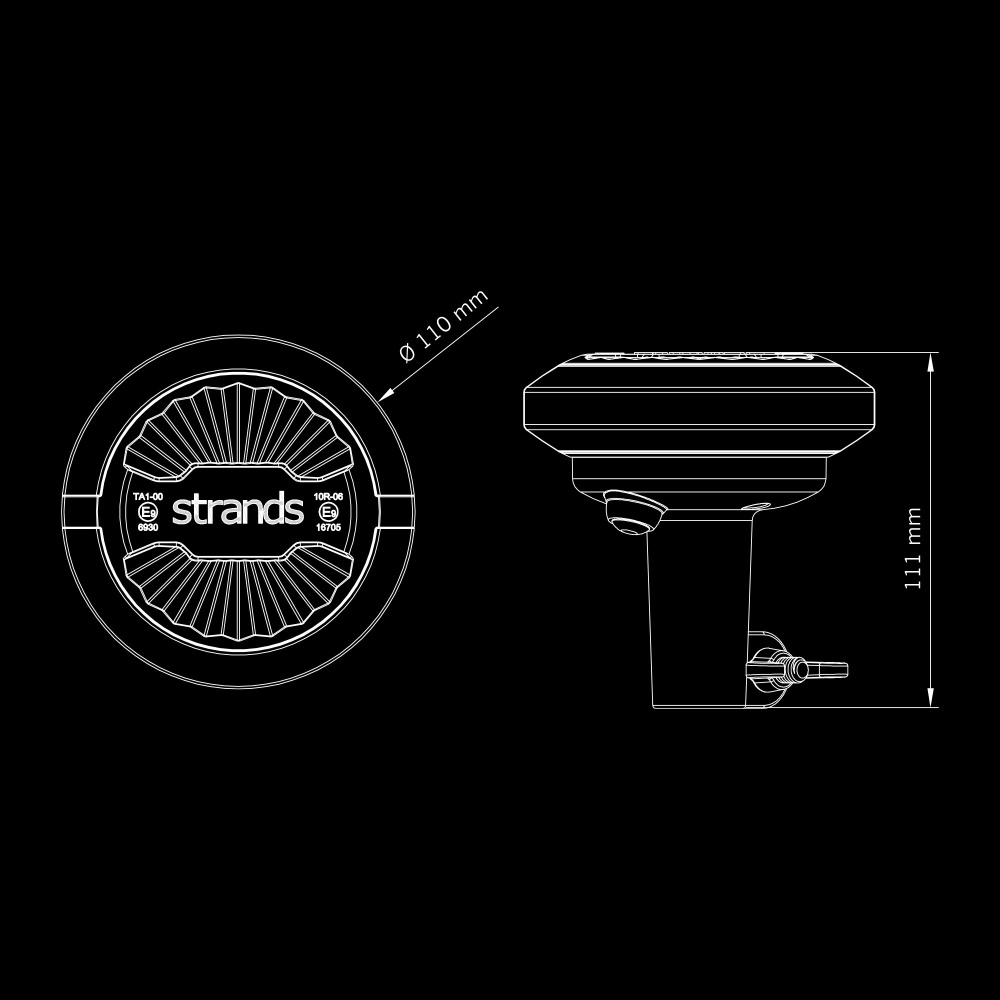 Strands Firefly Summer Glow Roterande Varningsljus 110Mm Stångmontage