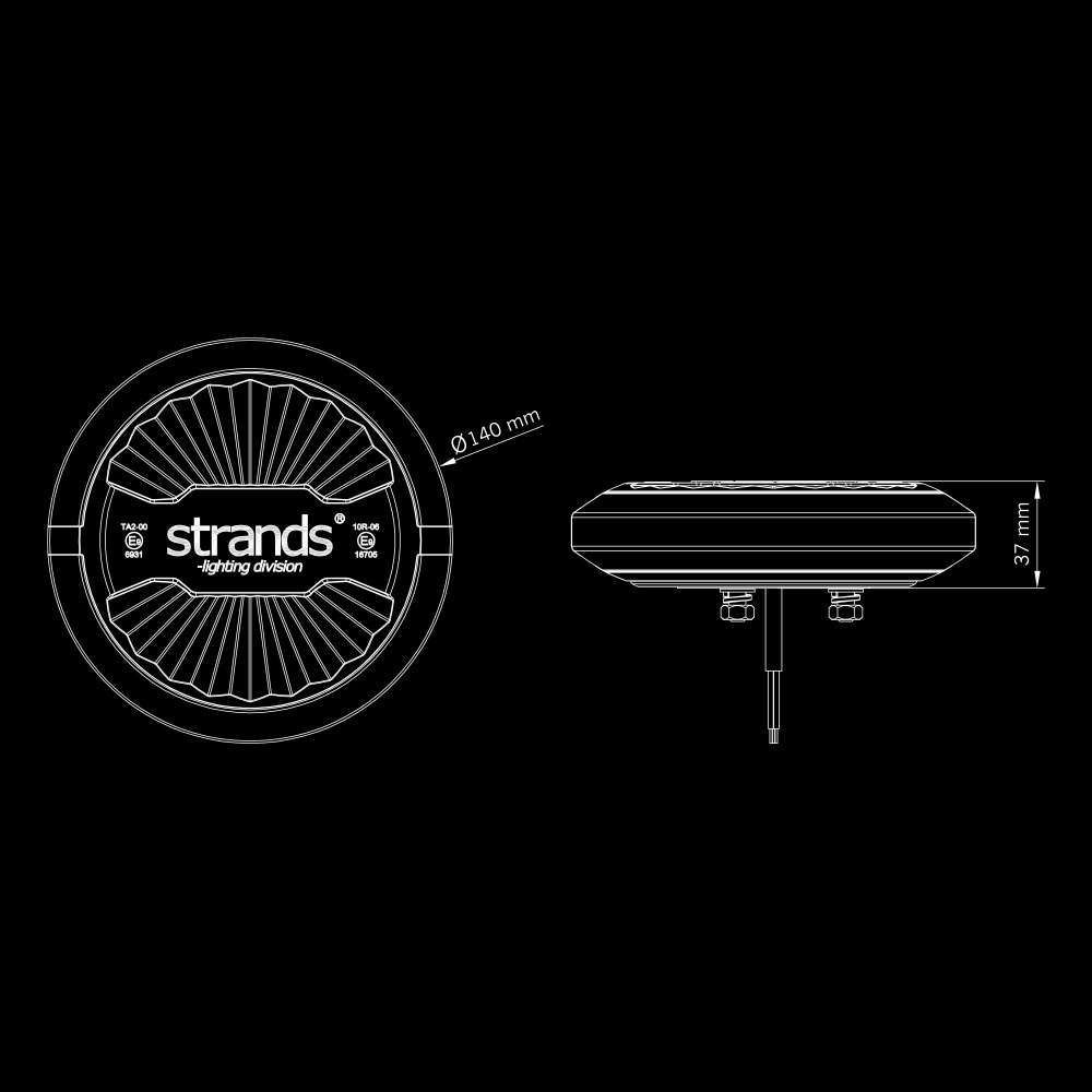 Strands Firefly Summer Glow Roterande Varningsljus 140Mm Planmontage