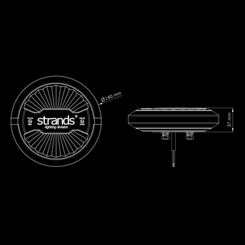 Strands Firefly Summer Glow Roterande Varningsljus 140Mm Planmontage