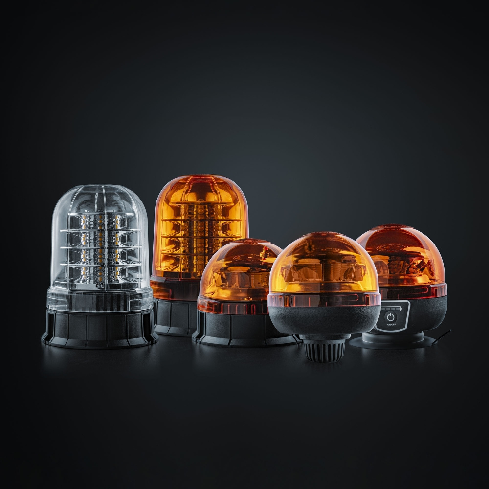 Strands Big Energy Roterande Varningsljus Orange Lins Planmontage