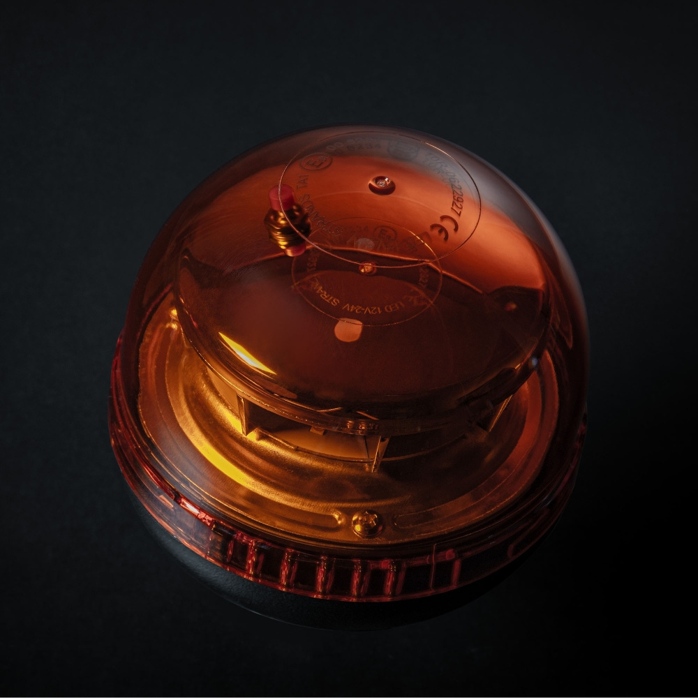 Strands Big Energy Roterande Varningsljus Orange Lins Stångmontage