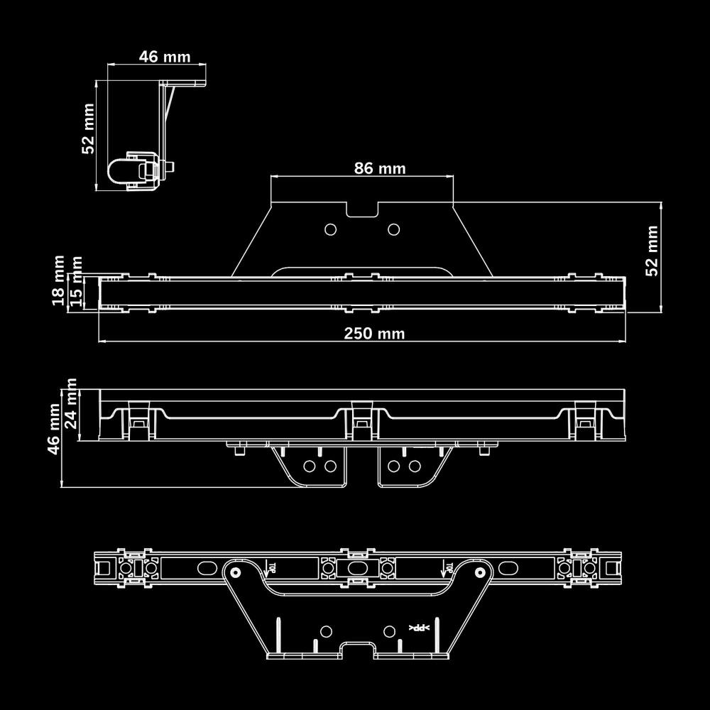 Strands Freedom Dark Line Rött Positionsljus Lång