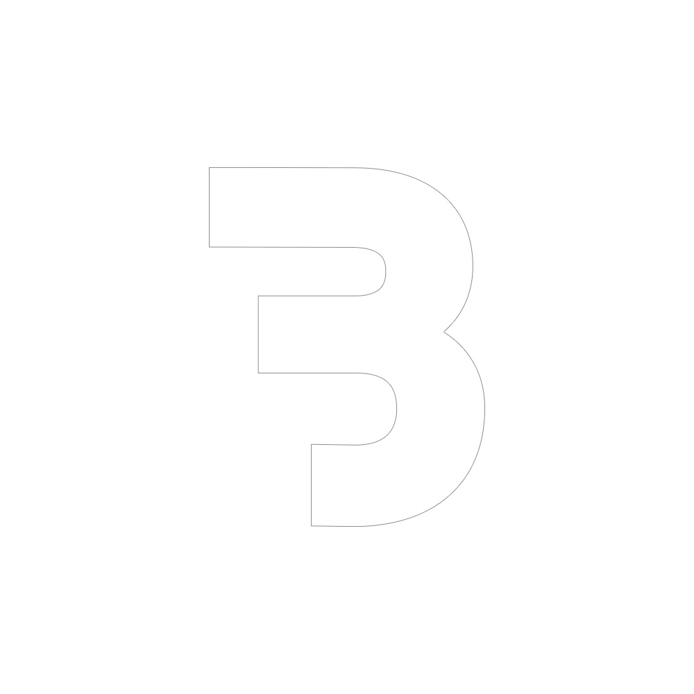 Bass Habit B-klistermärke 7x7cm, vit