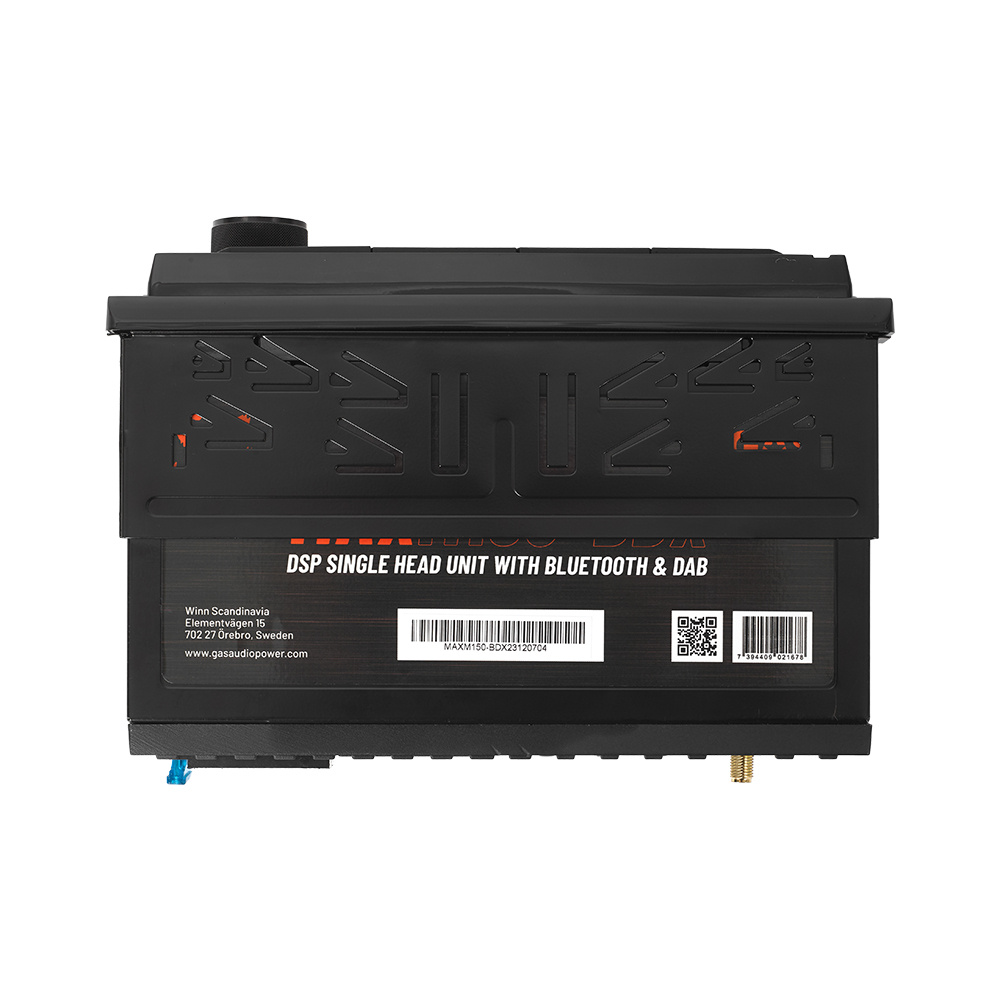 GAS MAX M150-BDX bilstereo med Bluetooth, DAB, 32-bit DSP och 3 par (4V) lågnivå